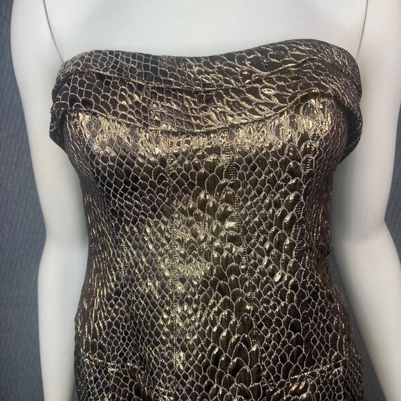 Glam Gold Corset Top Animal Print Shiny Gladiator Womens 4 Sexy Classy Bombshell - Picture 10 of 10